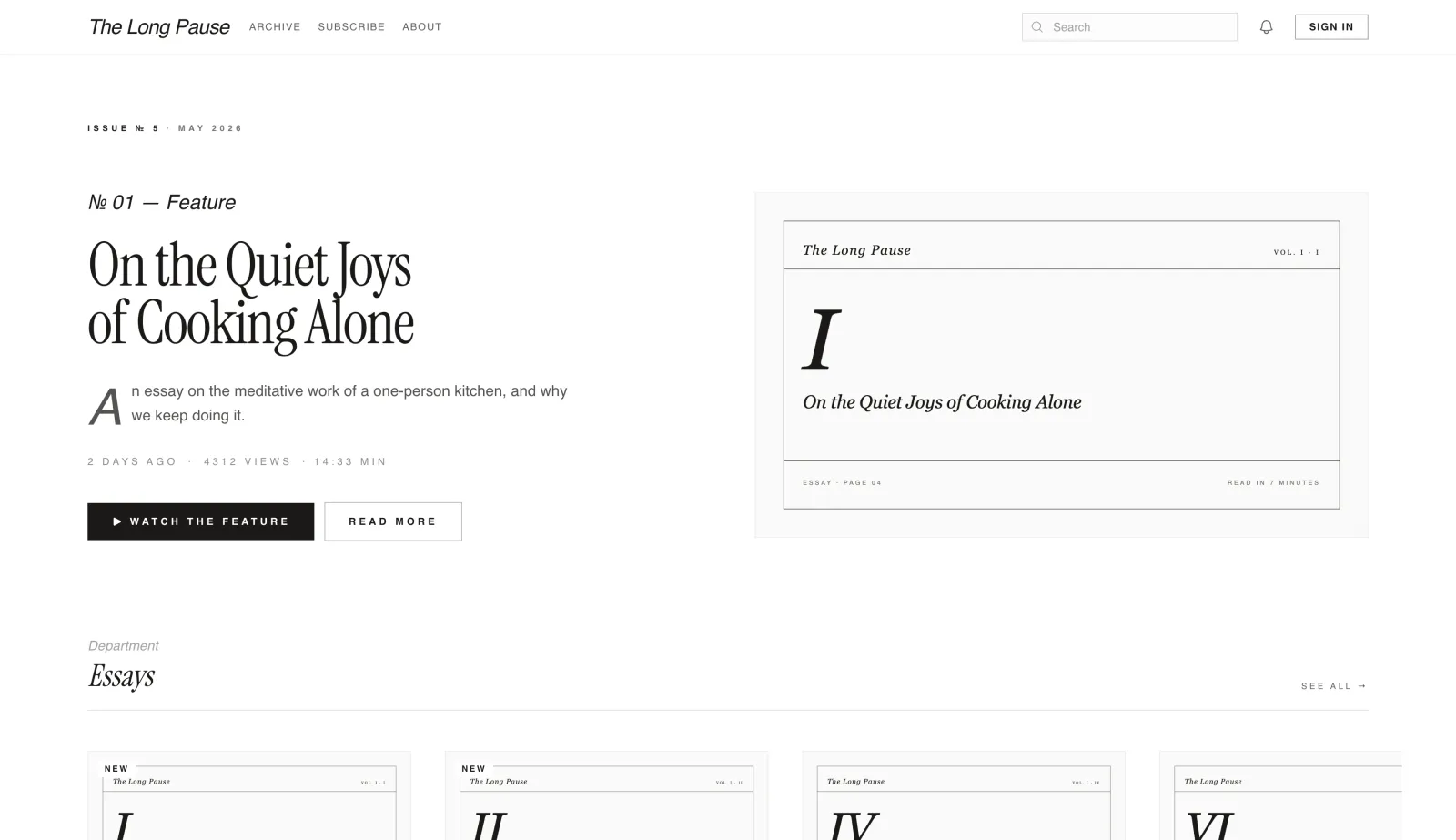 A Superchannel site in the Editorial template